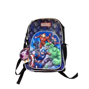 Marvel Avengers Light Up Backpack Blue Boys Kids School Bag Iron Man Hulk NWT